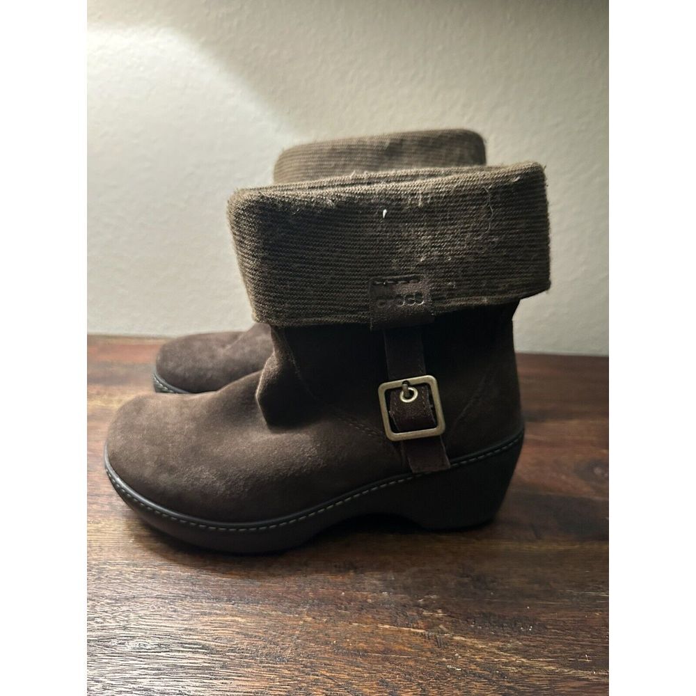 CROCS Brown Ankle Boots with Buckle